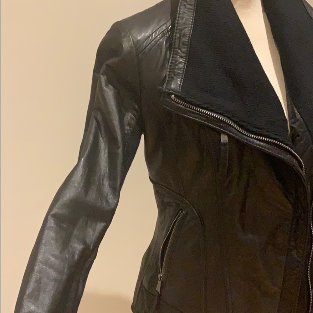 Michael Kors black leather jacket - Picture 2 of 10